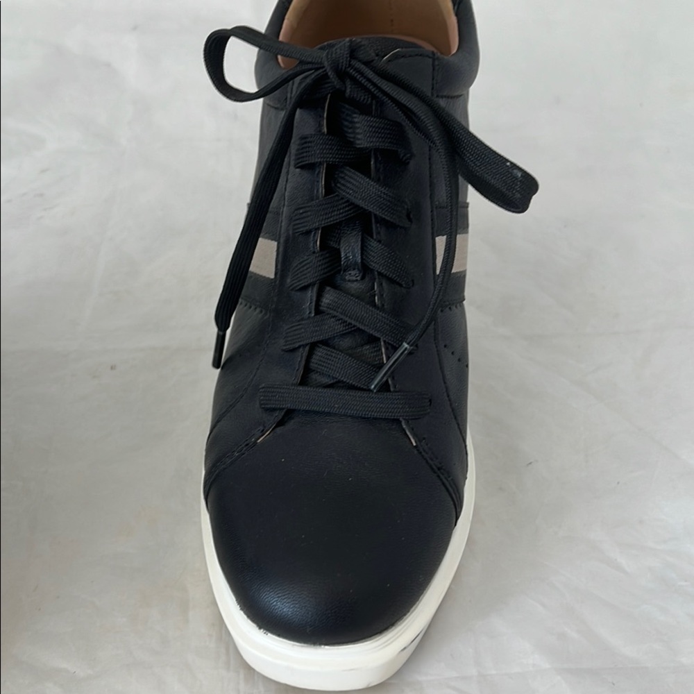 Paolo Black and White Wedge Sneakers - Picture 9 of 15